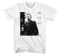 HIESBCXZ Halloween 1970's Horror Movie Black & White Michael Meyers Men's T Shirt White M