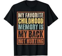 HIESBCXZ Sarcastic Old Man Old Woman My Back Not Hurting Retro Funny Gift Unisex T-Shirt Black XL