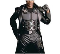 HiFacon Blade WesleY - Chaleco de piel para hombre, formal, táctico, combate, Halloween, cosplay, Chaleco de cuero - Negro, XS