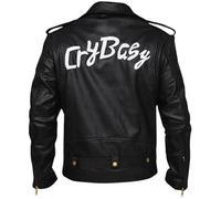 HiFacon Chaqueta de motociclista de cuero prémium para hombre inspirada en el cine clásico, abrigo de motocicleta para bebé, Negro - piel sintética., L