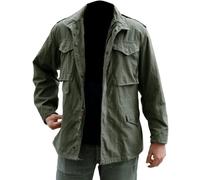 Hifacons John Rambo - Chaqueta tipo cargo de algodón | M65 Field Jacket Military US Army Coat (regular, grande y alta, corta), M65 Field - Algodón verde, S