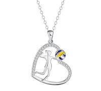 Hifeeled Collar Voleibol Para Mujere Plata de Ley 925 Collar Inspirador de Deportivas,Originales Regalos Para atletas Mujere Hermana Amigo Los Amantes de Los Jugadores de Voleibol