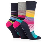 HiFEN® Calcetines de algodón para mujer, diseño de lunares y rayas, 3 pares, talla 4-8, Stripey Vibes, 4-8