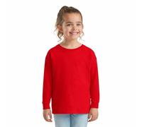 HiFEN® Camiseta básica de manga larga para niños, cuello redondo de algodón elástica y cómoda, camiseta escolar PE para niños de 3 a 15 años, rosso, 14-15 años