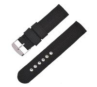 HIFFEY Correa de nailon suave y cómoda, repuesto Universal de lona, correa de reloj de 16mm, 18mm, 20mm, 22mm y 24mm (Color : Black, Size : 20mm)