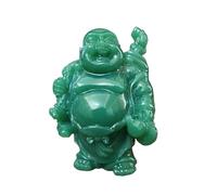 HIFFEY Estatua de Buda Sonriente China, Escultura Hecha a Mano de Piedra de Jade, Adorno Artesanal, estatuas de Buda Maitreya, figuritas, decoración del hogar