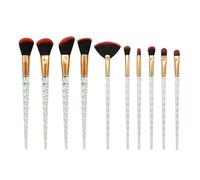 HIFFEY Juego de brochas de Maquillaje Azules, 10 Uds., Sombra de Ojos en Polvo, Base, Pincel for Labios, Kits de brochas de Maquillaje con Diamantes de Cristal (Size : Black)