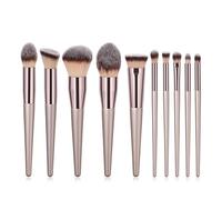 HIFFEY Juego de brochas de Maquillaje Color champán for Mujer, Base y Polvos cosméticos, Colorete, Sombra de Ojos, Mezcla de brochas de Maquillaje, Herramientas de Belleza (Size : 10 pcs)