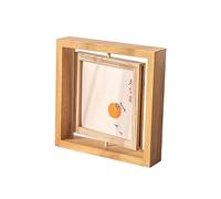 HIFFEY Marco de Fotos Giratorio Simple nórdico de Doble Cara 6 Pulgadas 8 Pulgadas Marco de Fotos de Escritorio Personalidad Creativa (Color : Log Color, Size : 6 Inches)