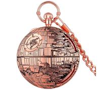 HIFFEY Reloj de Bolsillo Musical Retro Punk for Hombre, Reloj con Colgante de Cadena, Estilo Antiguo, tamaño Grande, exhibición de música, Reloj de Bolsillo, Regalos (Color : Rose Gold)