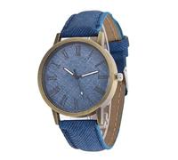 HIFFEY Reloj Sencillo Informal for Mujer, con Correa Vaquera con Personalidad, Reloj de Pulsera Retro for Mujer, Relojes Elegantes de Color sólido Azul for Mujer (Color : Blue)