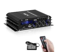 HiFi Amplificador Bluetooth, S-299 4.1-canal RMS 40Wx4+50W Max. 800W Bluetooth5.0 Mini Amplificadores de Audio Amplificador de subwoofer con ranura USB SD, AUX, Radio UKW DC 12V/5A