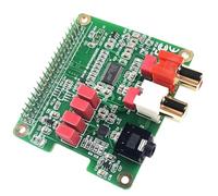 HiFi DAC HAT para Raspberry Pi 5/4/3B+/Zero, tarjeta de audio PCM5122, 384 kHz/32 bits HiFi Sound Shield con RCA y salida de 3,5 mm, osciladores duales y DOP, 112 dB SNR
