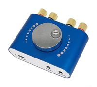HIFI Digital Audio Amplificador Placa 50W x 2 para TPA3116D2, 5.0 Wireless Amp Board con AUX/USB, carcasa de metal azul, entrada 5-27 V CC para altavoces DIY
