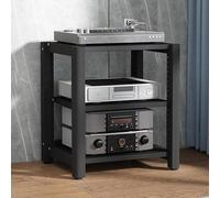HiFi - Estante de audio de 2/3/4/5 niveles, soporte estéreo para TV, reproductor de discos de vinilo, estante de almacenamiento Blu-Ray, diseño moderno, tamaño: 60 x 50 x 64 cm, color: negro