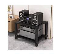 HIFI o Rack con ShockAbsing FeetWooden Reproductor de CD y receptor AV nd 2 niveles gabinete de exhibición para sala de estar (negro)