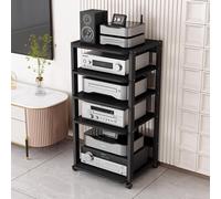 HiFi o Rack - Gabinete Ma Sto de varios niveles para reproductores de DVD y CD, amplificadores y soporte AV abierto Equint Slish AV para sistemas de cine en casa