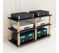 HiFi o Rack, soporte AV de 2 y 3 niveles, estante MA para receptor Ste, amplificador y contenidos, centro de entretenimiento de esquina - Diseño moderno (negro)