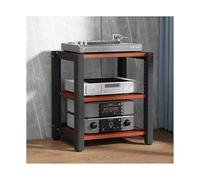 HIFI Ste o Tower Rack con estantes ajustables, soporte de madera para CD/DVD/reproductor de discos, gabinete de exhibición de esquina de 3 niveles AV Conent Sto para cine en casa
