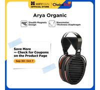 HIFIMAN Arya Auriculares magnéticos planos con espalda abierta y sobre la oreja de tamaño completo orgánicos con imanes sigilosos para audiófilos, hogar y estudio Marrón