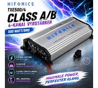 Hifonics TXE500/4 Clase A/B Amplificador Analógico 4 Canales 500 WRMS + Mando...