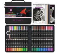 HIFORNY Juego de 128 lápices de colores para adultos, 120 lápices de colores de núcleo suave con cuaderno de bocetos, libro de colorear, licuadora, bruñidor, borrador, sacapuntas y tabla de colores
