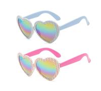 Hifot 2 PCS Corazón Gafas Sol Niña Niño, Protección UV400 Gafas de Sol Niña 3 Años a 10 Años, con Forma de Corazón, Ideal para Vacaciones Playa Verano Excursión Fiestas de Cumpleaños
