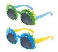 Hifot 2PCS Gafas Sol Niño del Dinosaurio, Dinosaurio Gafas de Sol Niño 3 Años a 6 Años, con Protección UV para Verano Playa Salidas Fiestas de Cumpleaños
