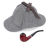 Hifot 3 Conjuntos De Accesorios De Ropa De Detective, Gorra De Detective, Pipe Papel De Detective, Accesorios De Juego De rol De Detective