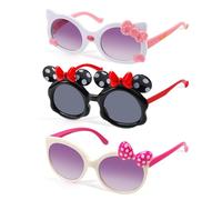 Hifot 3 PCS Gafas de sol Niña,Gafas de Sol bebe Forma de Corazón Gato Infantiles UV400 Protección Rayos Decorativas Gafas de Fiesta- De 3años a 12años