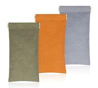 Hifot 3 Piezas Funda Gafas de Sol de PU Bolsa, Cuero Suave Estuche Gafas Almacenaje, Bolsa Gafas para Hombre Mujer