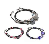 Hifot 3pcs Cadenas de Gafas de Abalorios, Ajustable Cordón de Retenedor de Gafas de Sol, Antideslizante Cuerda de Gafas de Lectura Cuello Correa para Mujer