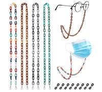 Hifot 4 Piezas Cadenas Para Gafas, Acrílico Cordones para Mascarillas, Cordones para Gafas Retenedor Cadenas Gafas Lectura para Mujer Hombre Niño
