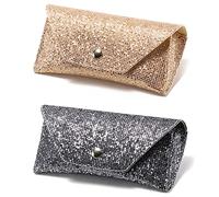 Hifot Funda Gafas Cuero 2 Piezas, PU Cuero Suaves Viaje Estuche para Gafas de Caso Bolsa Mujer Hombre niño