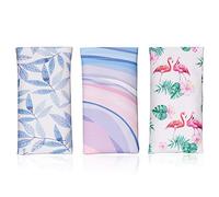 Hifot Funda Gafas de Sol 3 Piezas, PU Cuero Suave Estuche Gafas Almacenaje, Bolsa Gafas para Hombre Mujer niña