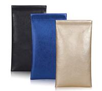 Hifot Funda Gafas de Sol 3 Piezas, PU Cuero Suave Estuche Gafas Almacenaje, Bolsa Gafas para Hombre Mujer niña