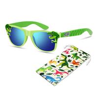 Hifot Gafas Sol Niño Niña del Dinosaurio, Protección UV Gafas de Sol Niño 3 Años a 10 Años, con Funda Blanda de Dinosaurios, para Playa Salidas Ciclismo Cumpleaños Verano Deportiva Fiestas