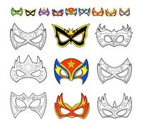 Hifot Mascara de Superhéroe para Colorear Niños, DIY Mascara Manualidades Pintar Disfraces Superheroes Mascaras Cumpleaños Infantil Cosplay Fiestas Caretas para Pintar (9 Piezas)