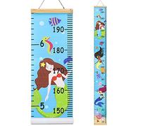 Hifot Niños Sirena Crecimiento Gráfico Altura Medición Gráfico Dibujos animados Lona pared Colgando Gobernantes para niños chicos chicas Decoración de la habitación 74.8''* 7.87''