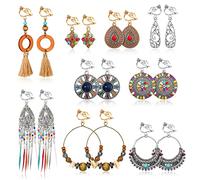 HIFOT Pendientes Bohemia con Flecos Dorados para Mujer y Niñas - Aros de Fiesta Tous - Conjunto de Joyas y Regalos