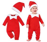 Hifot Unisexo Disfraz de Elfo Ropa,Disfraz Papa Noel Bebe Niño Recién Nacido Mono Bebe niñas y niños Mi primera Navidad