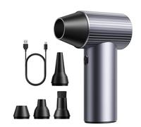 Hifound 300.000 RPM Soplador de Aire de Metal - Soplador Aire Comprimido para PC con 3 Velocidades Ajustables - Soplador de Aire Inalámbrico Recargable para Teclados, Automóviles, Hogar y Exteriores