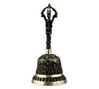 HIFRQVVC Campana de cobre, instrumento taoísta, campana de cobre accionada a mano, suministros de Feng Shui Vajra, campana de cobre, adornos for templos budistas(Black,20cm)