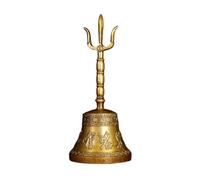 HIFRQVVC Campana de latón con manivela Campana de latón Campana Jingang Campana taoísta Sanqing Campana de latón con manivela Adornos