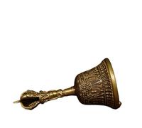 HIFRQVVC Campana de latón con manivela, campana taoísta Sanqing, suministros multiplicadores, suministros taoístas Jingang, adornos de bronce de Nepal