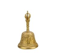 HIFRQVVC Campana de Mano Campana de latón Campana Jingang Campana Sanqing taoísta Adornos de Campana de latón(Yellow,6.8cm)