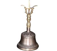 HIFRQVVC Campana de Nepal King Kong Campana Sanqing hecha a mano Campana taoísta de tres puntas Campana King Kong de tres hilos Campana de bronce con maja Campana taoísta(7cm)