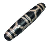 HIFRQVVC Colgante con cuenta Dzi de ágata del Tíbet, Colgante de tortuga de ágata tibetana Dzi de plata dorada, 5,7 x 1,3 cm, agujero de 0,5 mm, for hombre y mujer.