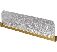 HIFRQVVC Divisores para comedores, Mampara de Comedor de Vidrio Templado y Acero con luz LED, Multicolor, Varios tamaños(Gold,9.8x31.4in)