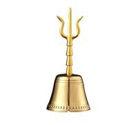 HIFRQVVC Instrumento de latón taoísta Sanqingling Tridente Campana de cobre Campana de mano Campana de la escuela de profesores de Tai Chi Bagua(Yellow)